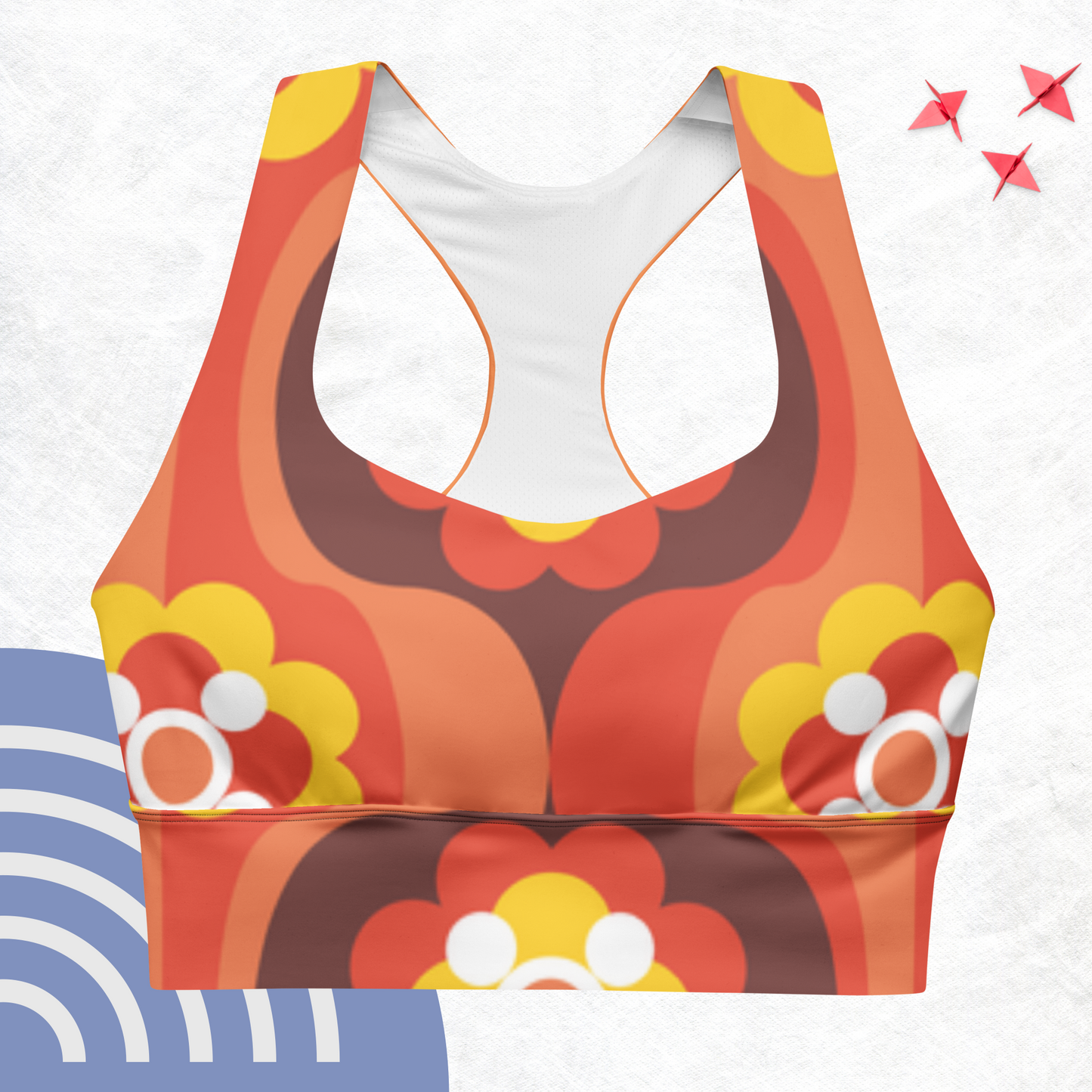 Sunny Flower Longline Sports Bra