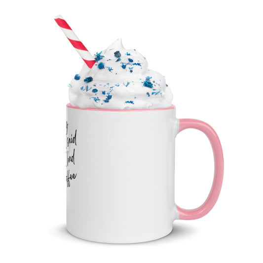 Mug with pink handle and whipped cream on a white background | IslandWear Fashion