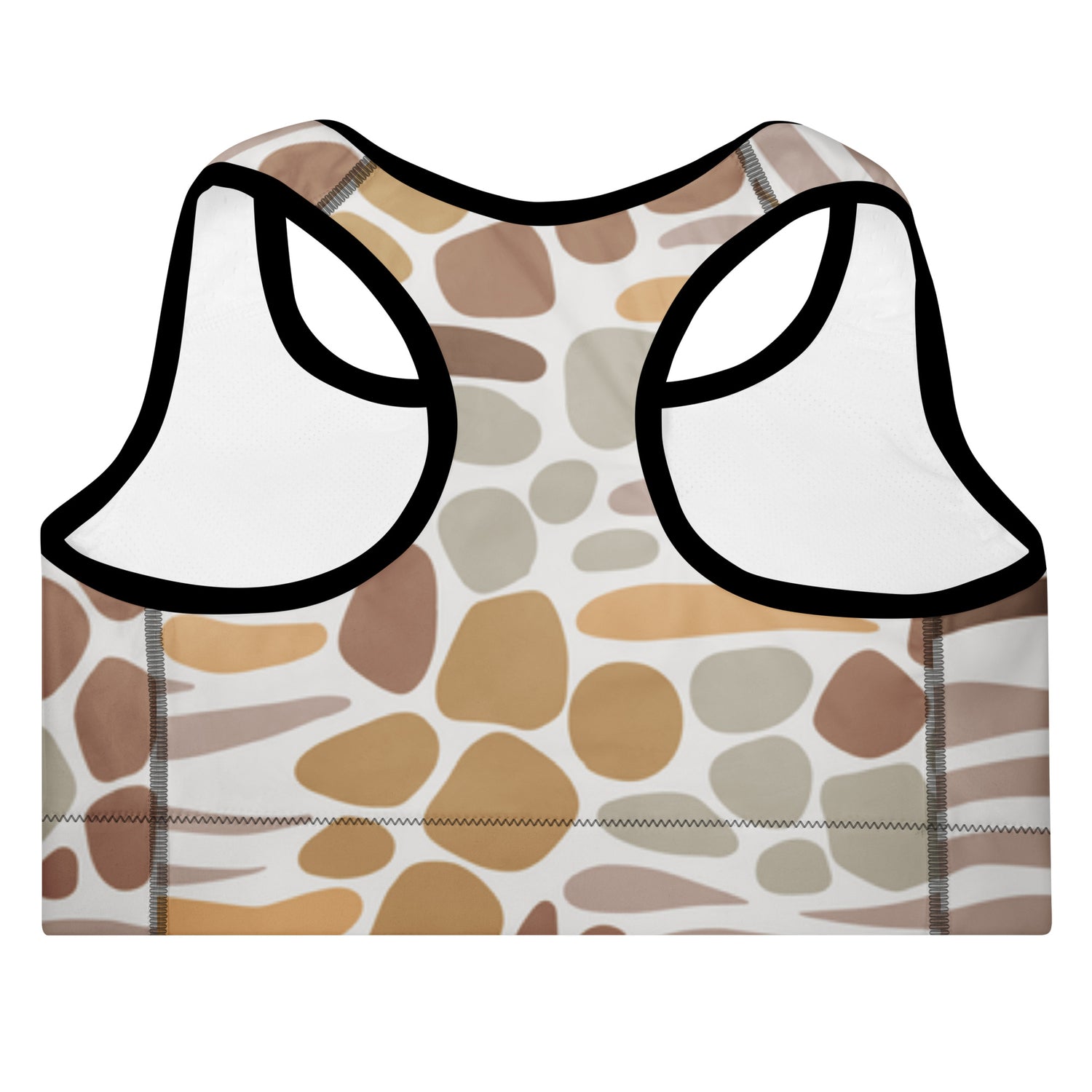 Backview of sports bra with stone pattern on a white background